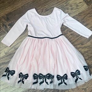 Zunie Pink Dress with Black Bow Accents